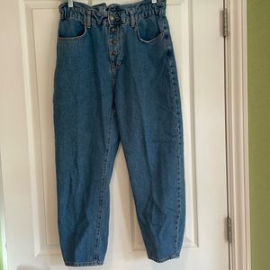 Zara Button Fly Gathered Waist 6